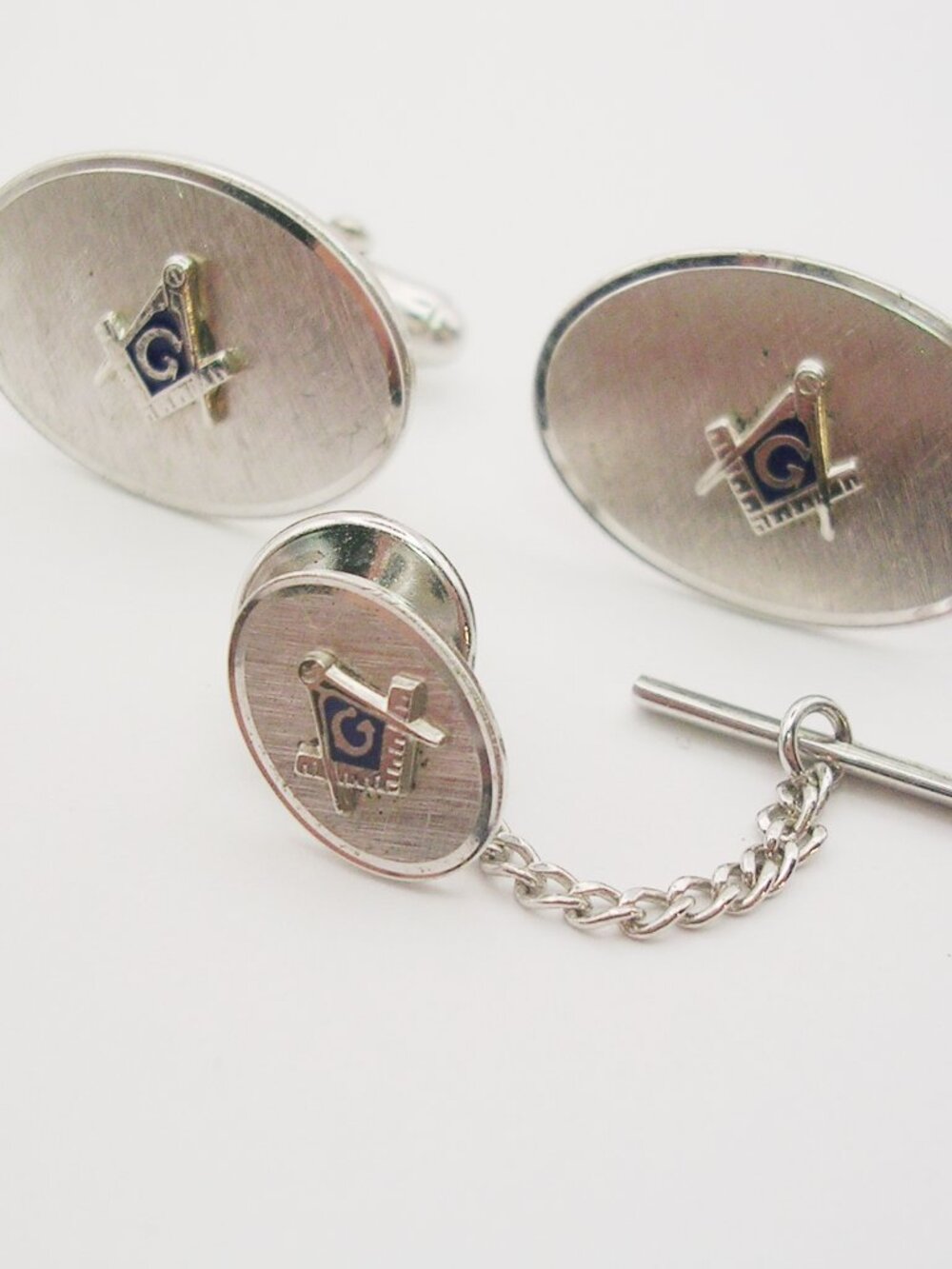 Freemason Cuff Links Tie Tack Set vintage masonic Suit Accessory Men Jewelry